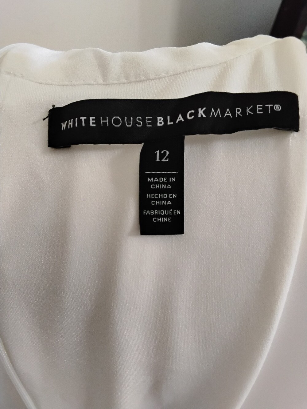 White House Black Market Black Wide-Leg Jumpsuit with White Tie-Neck Top Size 12 - Picture 3 of 8